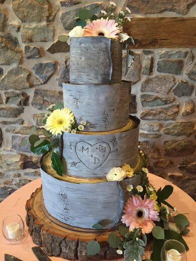 Wood Style Wedding Cake