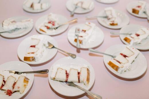 Cake serving to guests